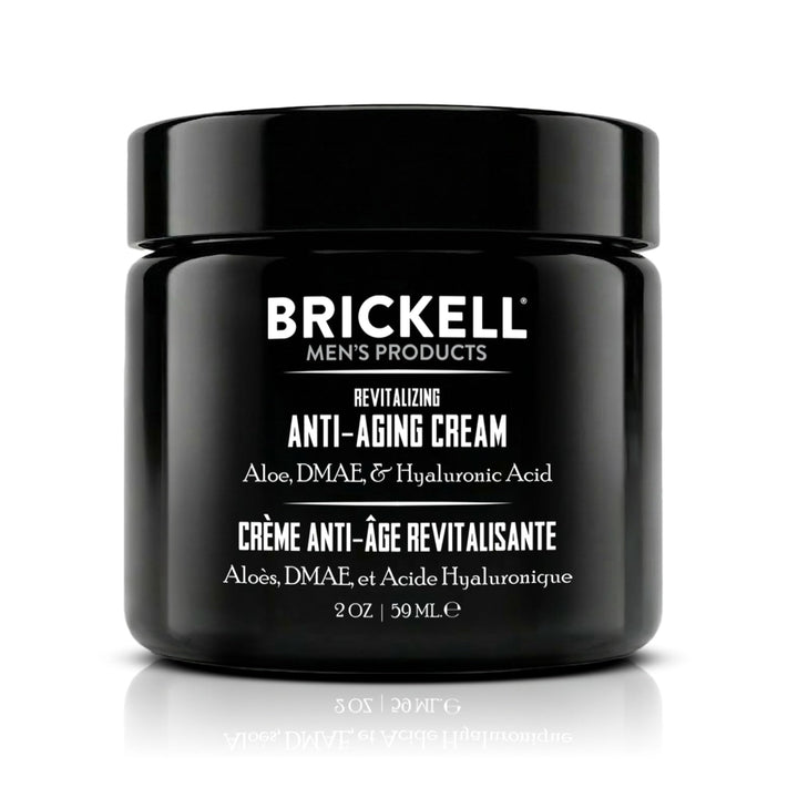 Brickell Men's Products front jar unscented showing clean packaging and benefit of clarity