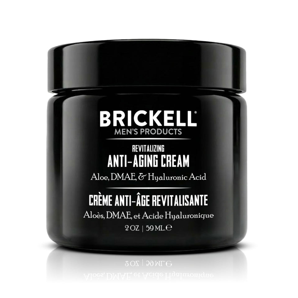 Brickell Men's Products front jar unscented showing clean packaging and benefit of clarity