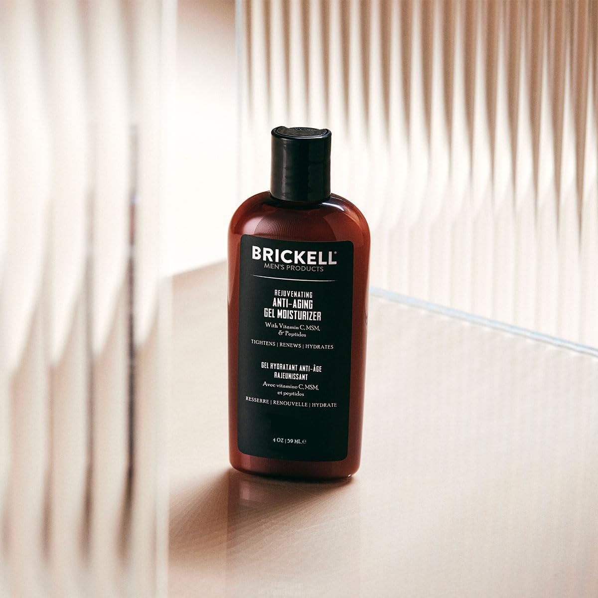 Brickell gel texture close-up highlighting lightweight, non-greasy feel