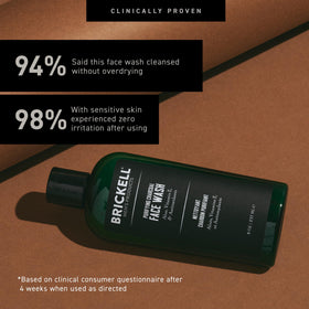 Brickell label closeup showing ingredients and transparency benefit
