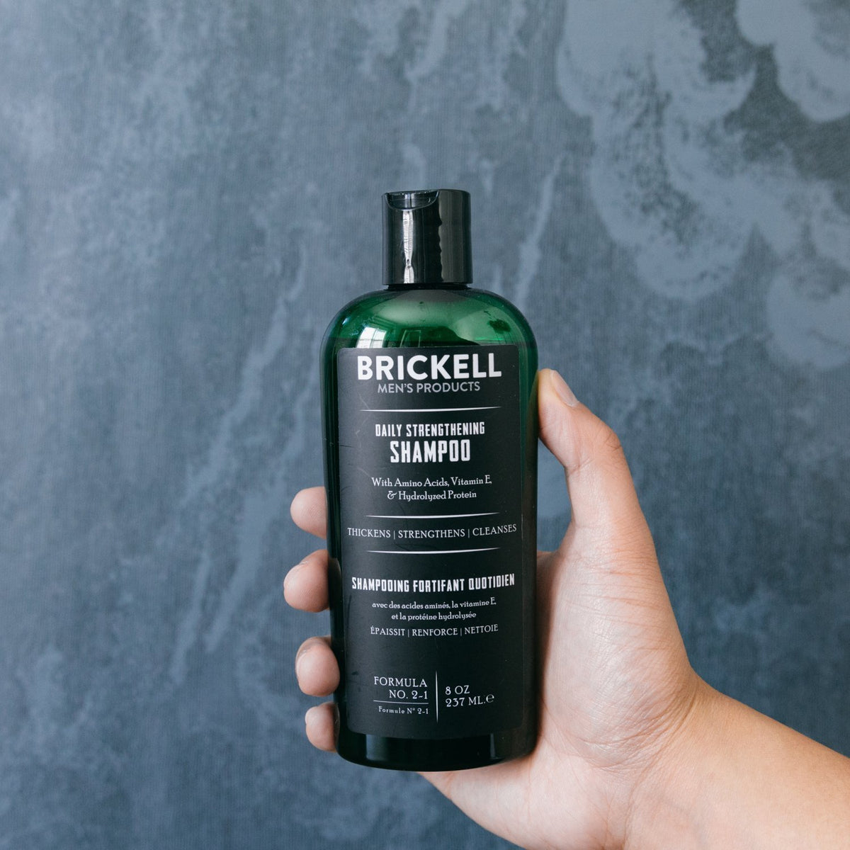 Brickell Men's Products in bathroom setting illustrating fresh minty routine