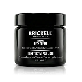 Brickell Men's neck cream front jar showing packaging and clean design benefit: easy identification