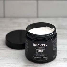 Brickell Men’s Products before-and-after hair comparison showing enhanced texture and hold