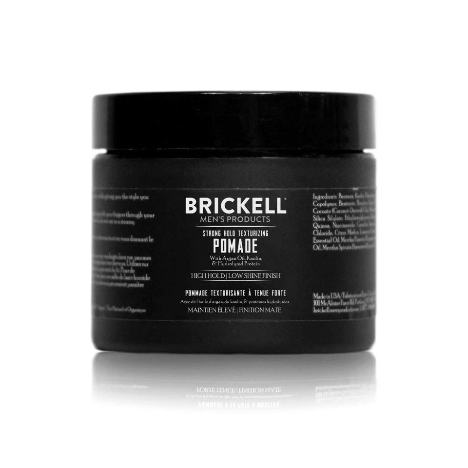 Brickell Men’s Products front jar showing label and 2 oz size for quick identification