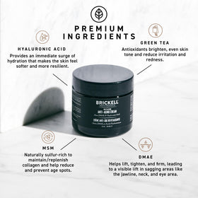 Brickell cream on hand demonstrating lightweight absorbent formula benefit