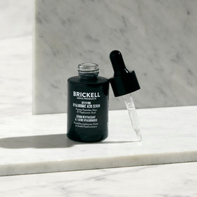 Brickell Men's Products pump top close-up highlighting precise dispensing for controlled use