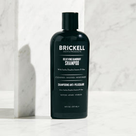 Brickell shampoo lather texture demonstrating gentle cleansing and flake removal