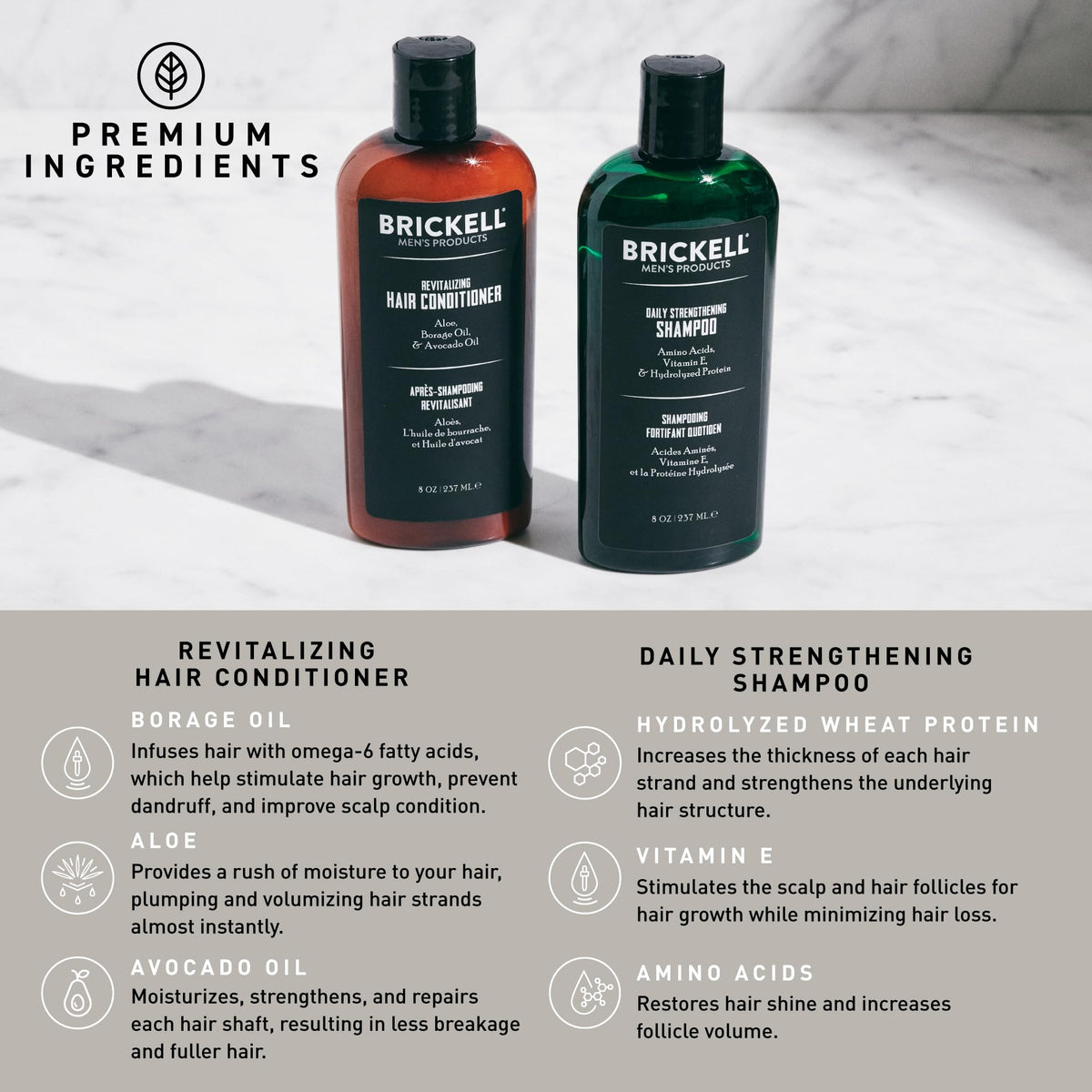 Brickell shampoo lather texture on hand demonstrating gentle cleansing benefit