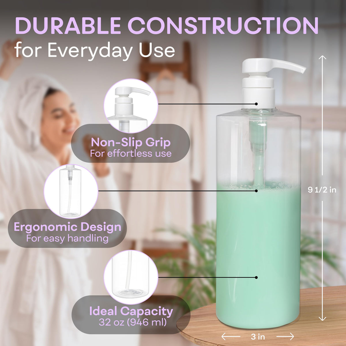 BRIGHTFROM transparent bottle showing liquid levels clearly for quick refill monitoring benefit