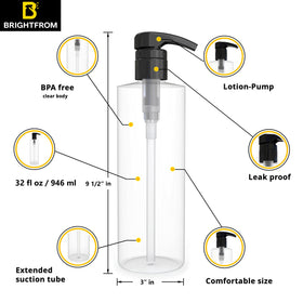 BRIGHTFROM close-up of lock-down pump highlighting leak-proof dispensing and durable mechanism