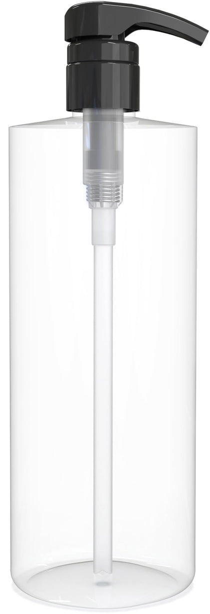 BRIGHTFROM front view 32 oz pump bottle showing capacity and clarity for easy refill monitoring