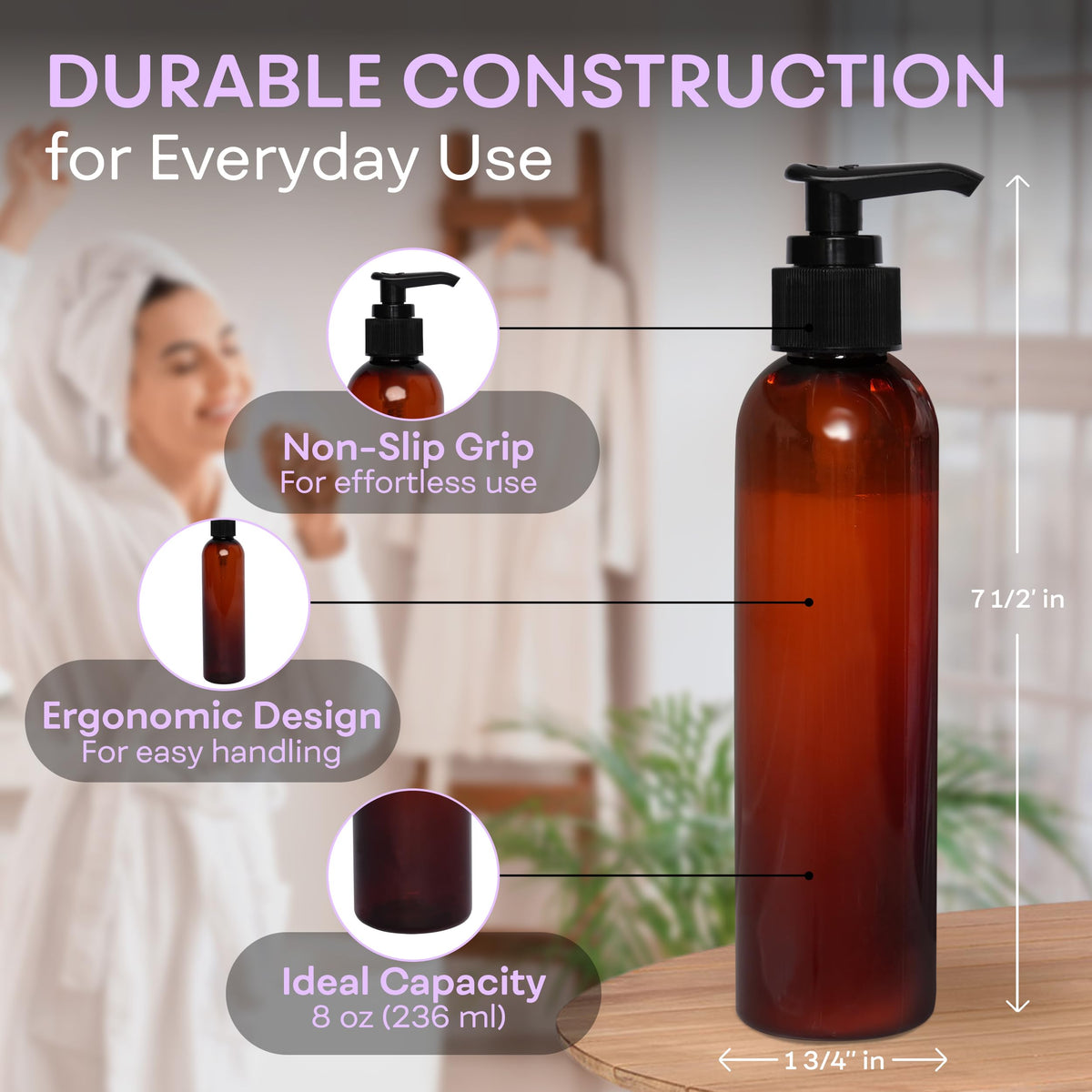 BRIGHTFROM dispensing lotion texture from pump — smooth controlled release benefit