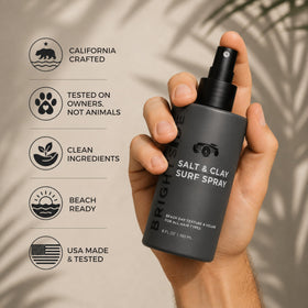 BRIGHTSIDE used on dry hair with hand-scrunch for textured finish