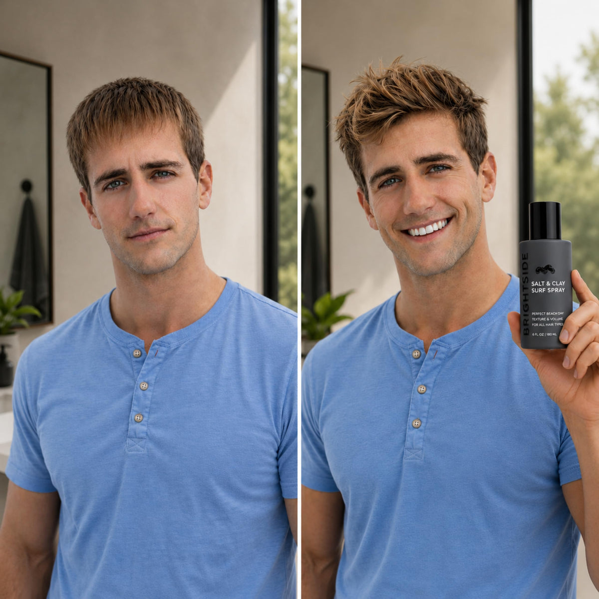 BRIGHTSIDE 3oz and 6oz bottles in hand showing travel-friendly sizes