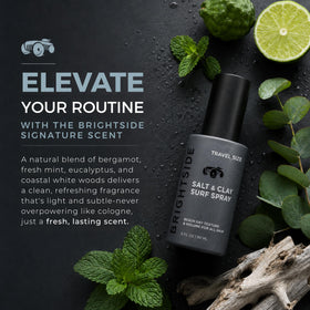 BRIGHTSIDE ingredient label highlighting salts and clays for fuller hair