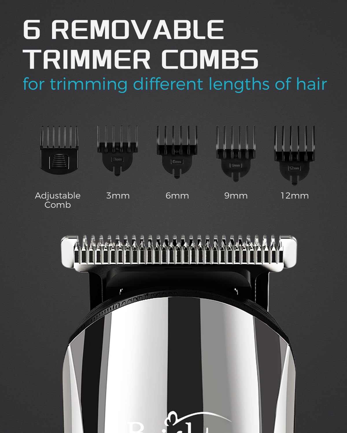 Brightup accessories laid out showing included combs and attachments