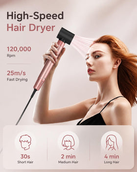 Brightup automatic curling barrel action demonstrating hands-free curl creation