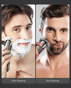 Brightup in use beard trimming demonstrating precise shaping control