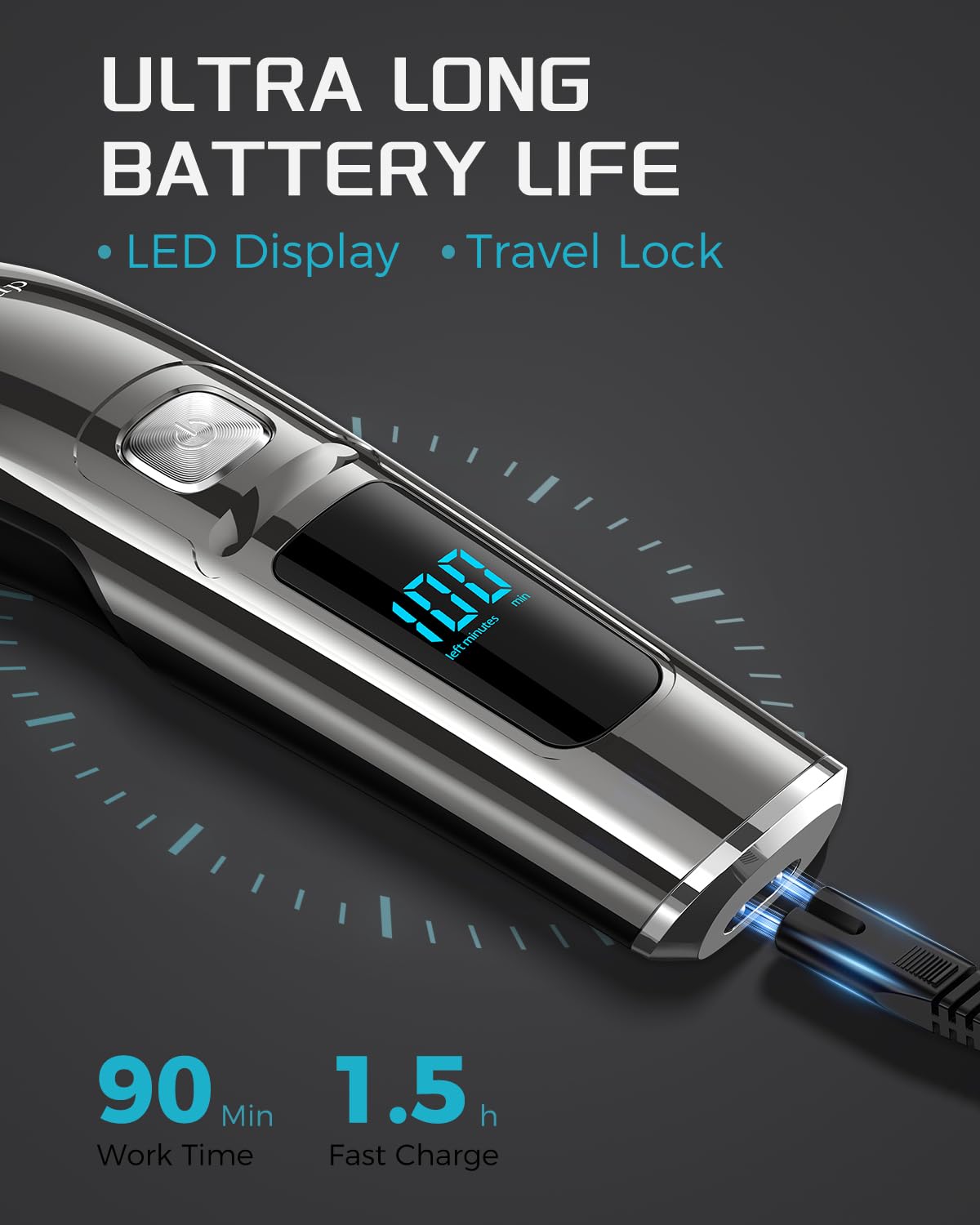 Brightup LED display and charging stand showing battery status benefit