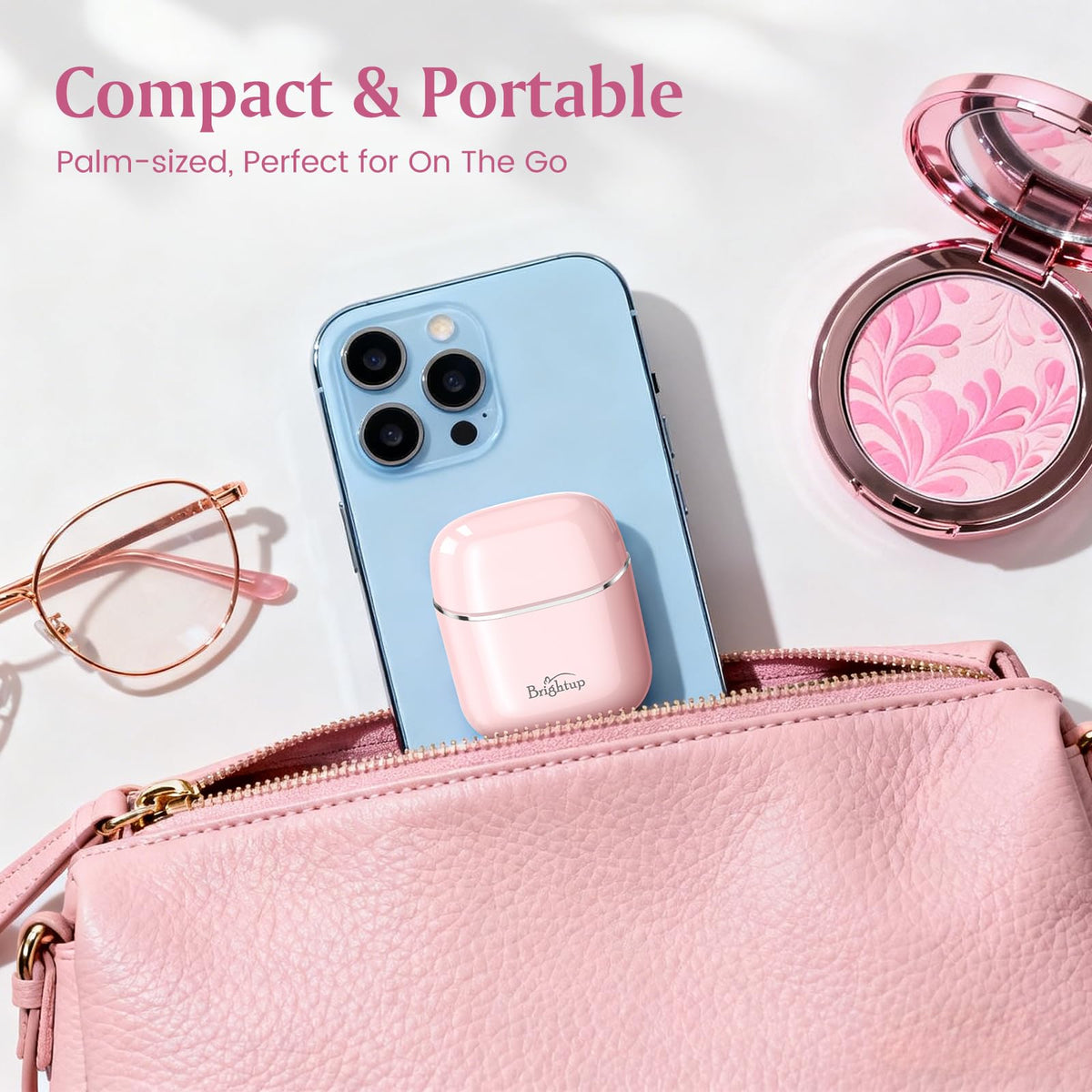 Brightup travel kit with pouch and components ready for carry‑on packing