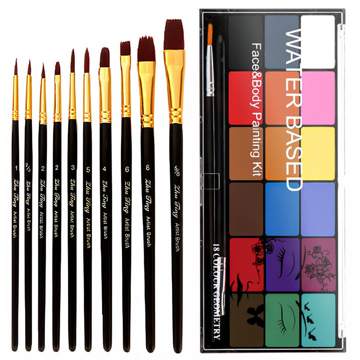 BRIMFULITE front packaging showing compact palette and included brushes for easy transport