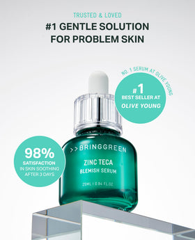 BRING GREEN tea tree botanical close-up highlighting soothing complex and calming benefit