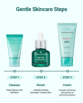 BRING GREEN Zinc Teca serum droplet texture highlighting lightweight quick-absorb benefit