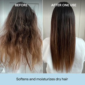 Briogeo hands applying oil to scalp to soothe irritation