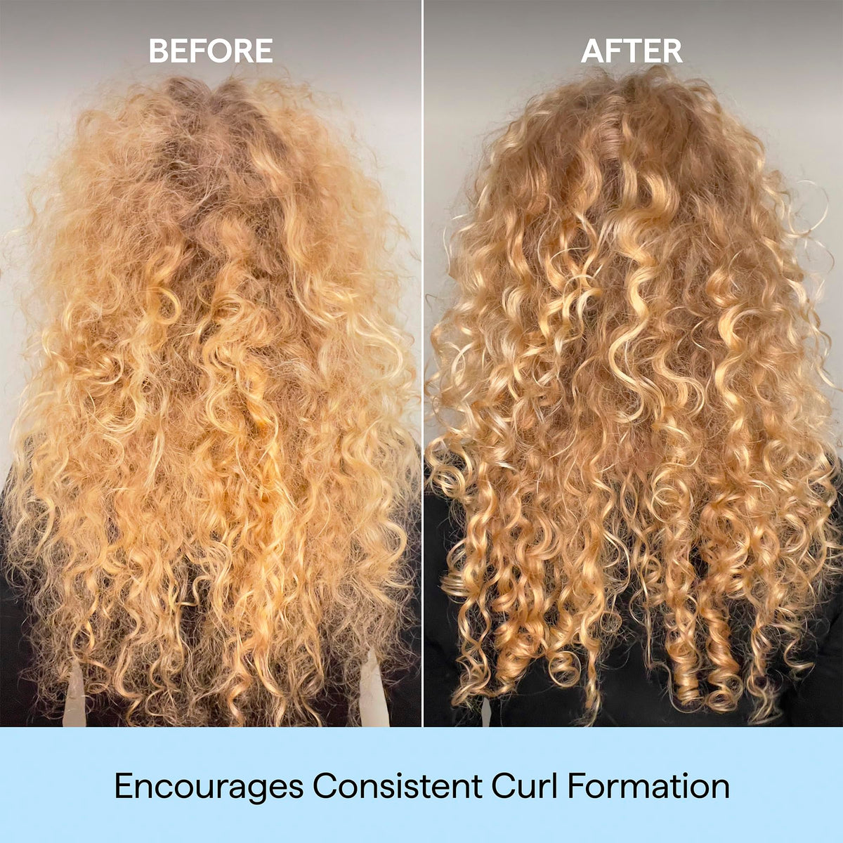 Briogeo before and after wavy hair comparison showing improved definition
