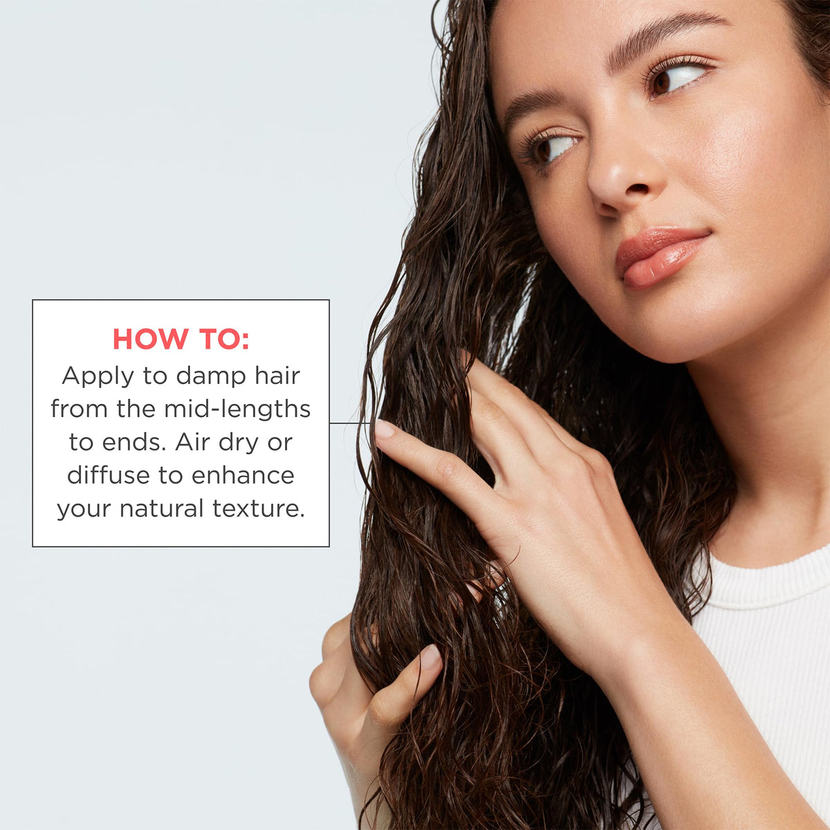 Before and after on wavy hair using Briogeo for visible frizz reduction and definition