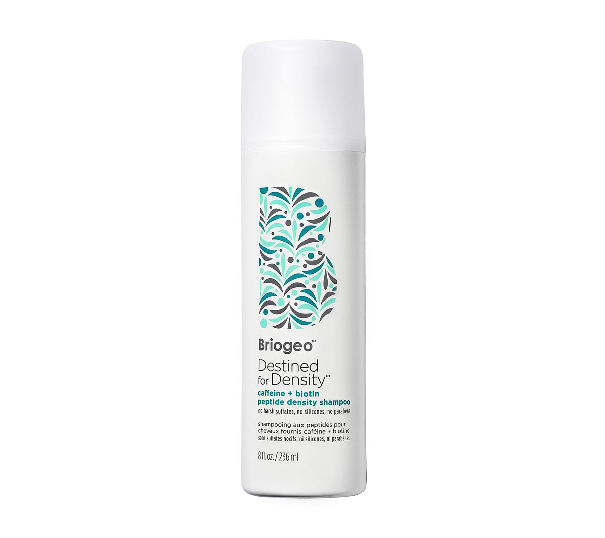 Briogeo front bottle shot showing sleek packaging and volume benefit