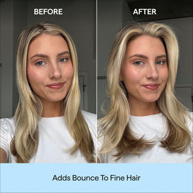 Briogeo key ingredients display highlighting caffeine, biotin and peptides