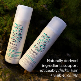 Briogeo label close-up with 6-free clean and vegan claims clearly visible