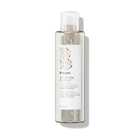 Briogeo bottle front label showing aloe and oat milk, clear benefit: gentle cleansing