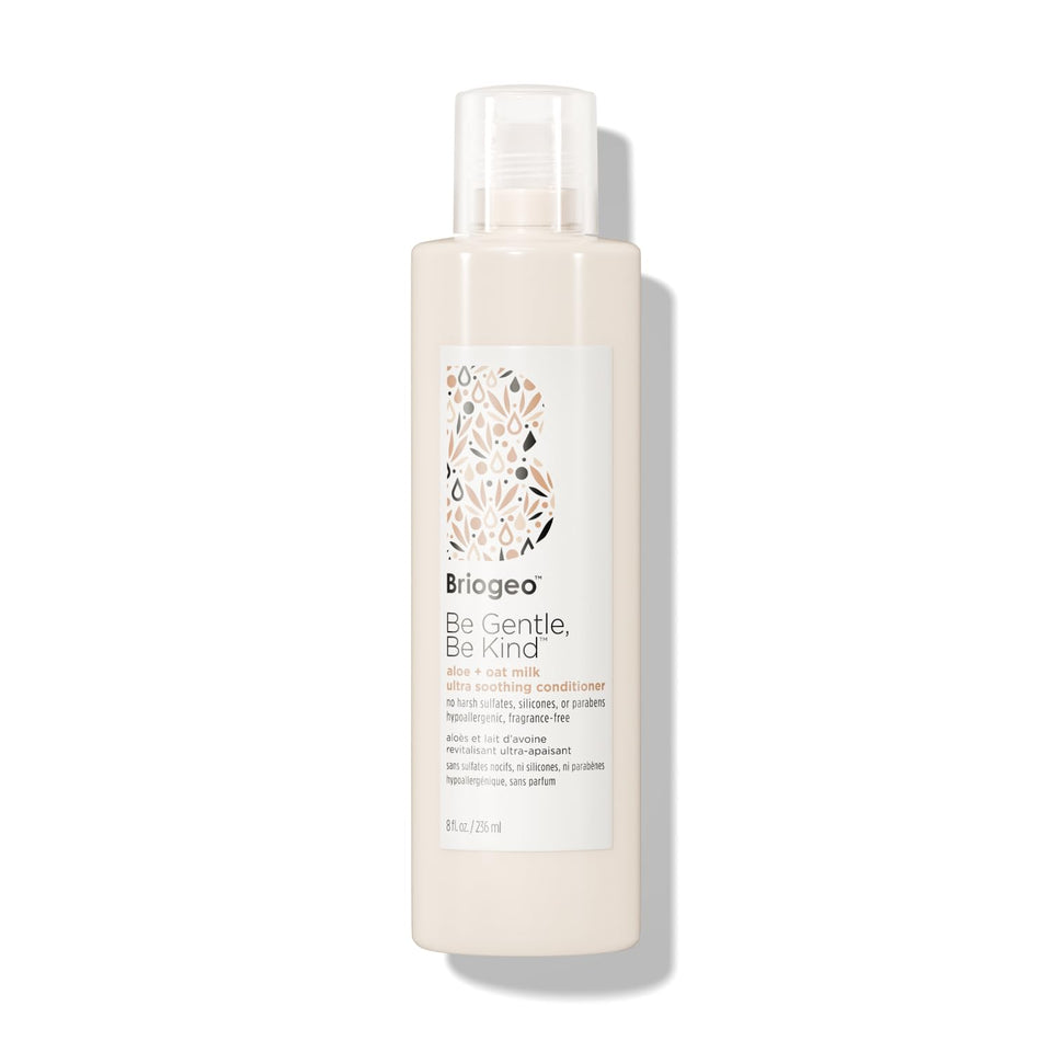 Briogeo front packaging showing aloe and oat benefits for sensitive scalp
