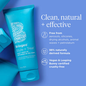Briogeo product staged on bathroom vanity in natural light for everyday use appeal
