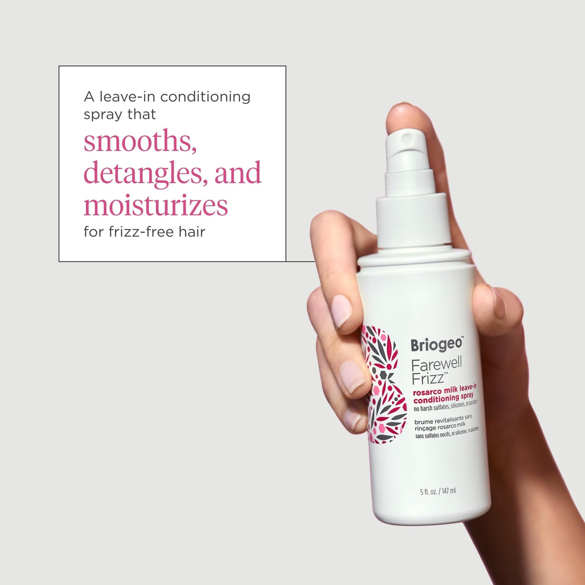 Briogeo milky texture pouring to show lightweight hydration and control