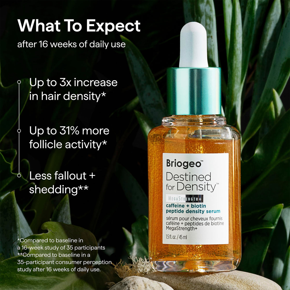 Briogeo serum shown on different hair textures for universal use