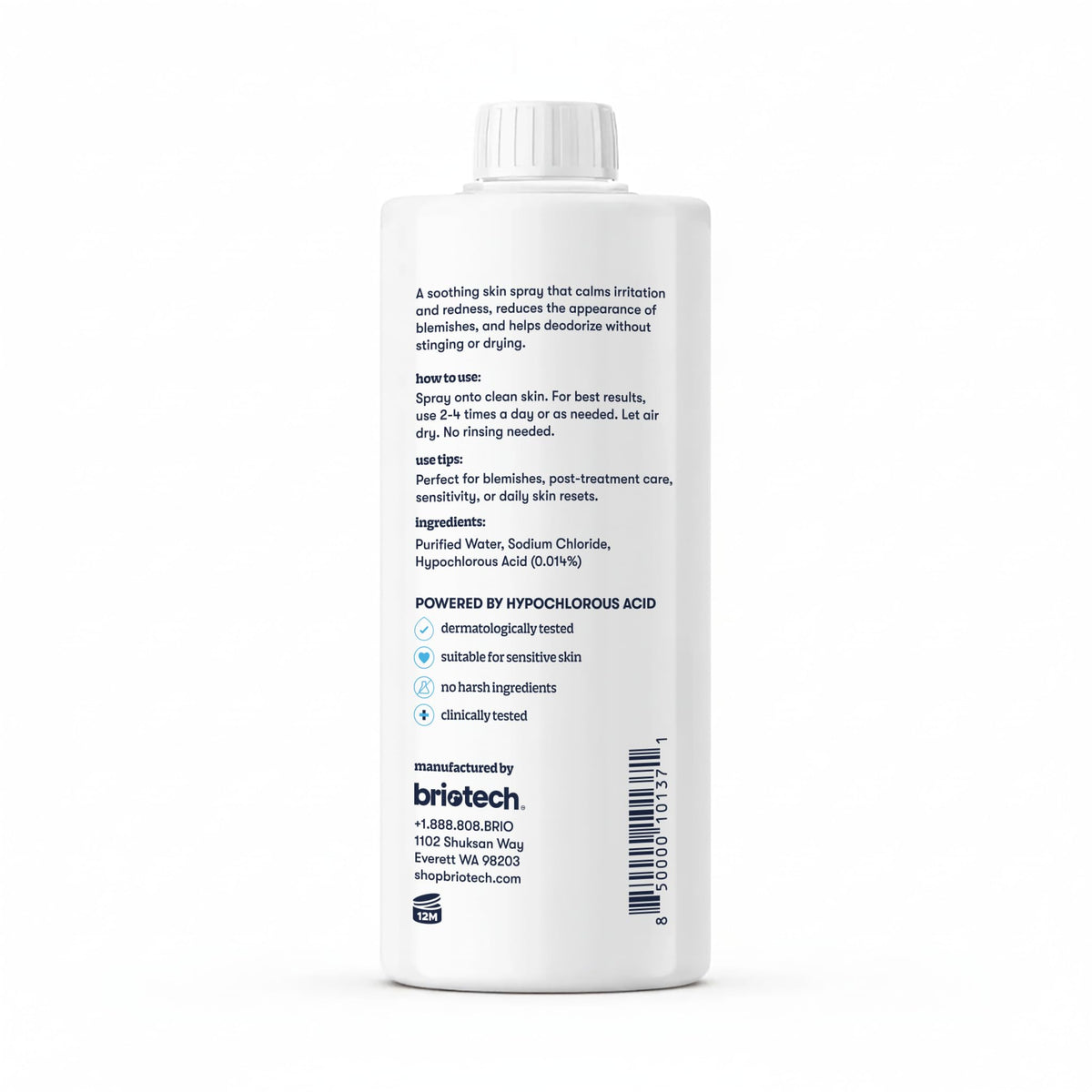 BRIOTECH bottle in bathroom setting showcasing convenient home refill supply