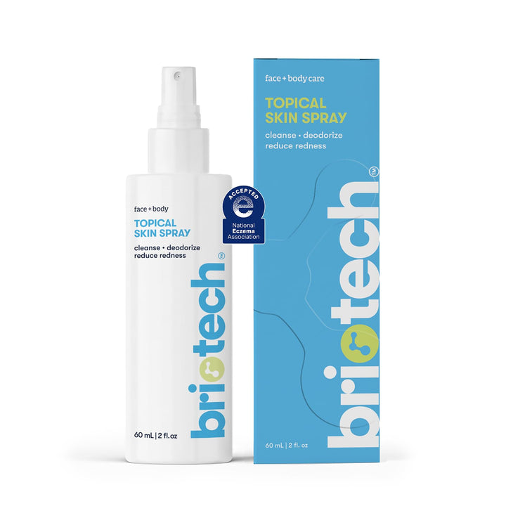 BRIOTECH front bottle view showing 2 oz travel spray and gentle topical use benefit