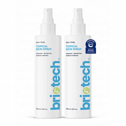BRIOTECH front packaging showing dual 8.5 oz bottles and clear label for soothing benefit