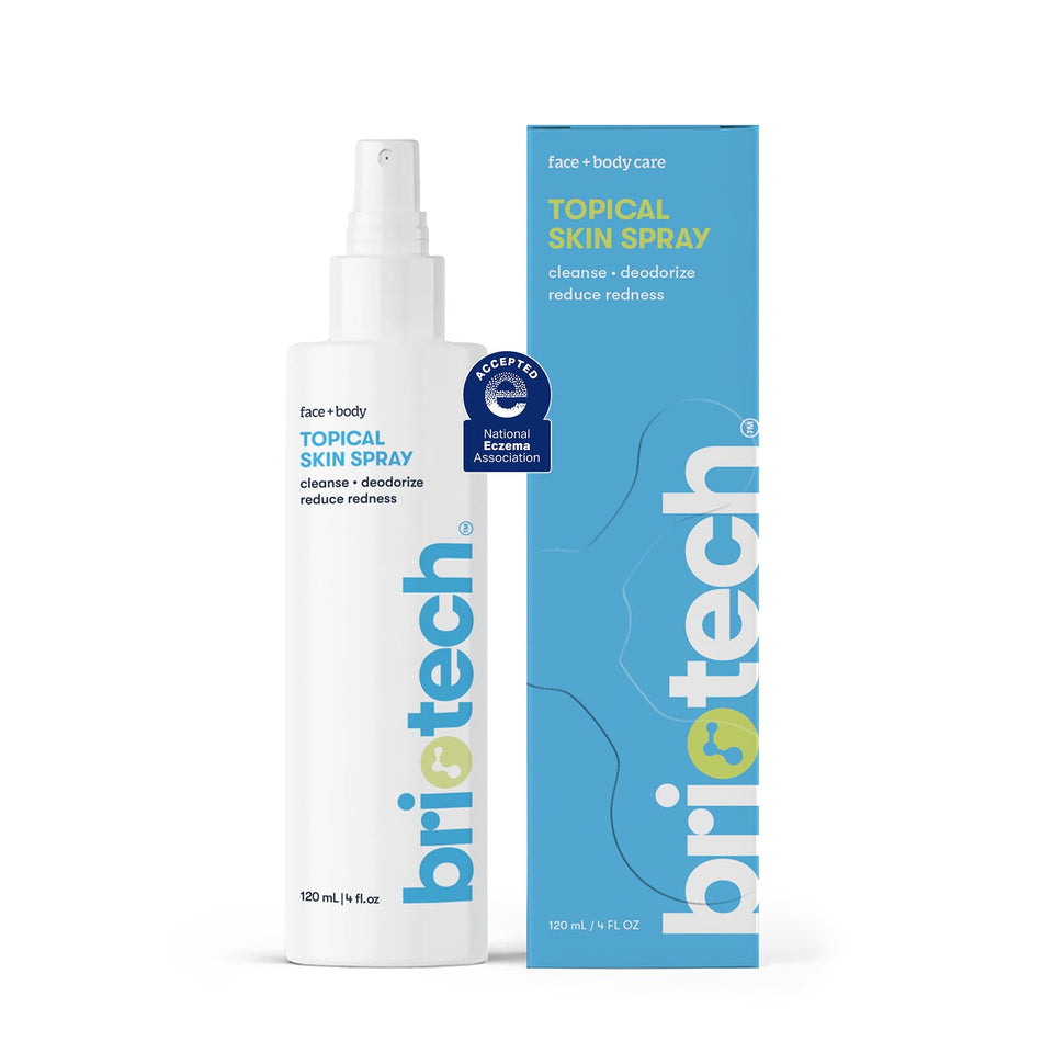 BRIOTECH front packaging showing travel-size bottle and clean labeling benefit