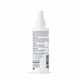 BRIOTECH bottle on bathroom shelf lifestyle scene promoting daily eyelid care