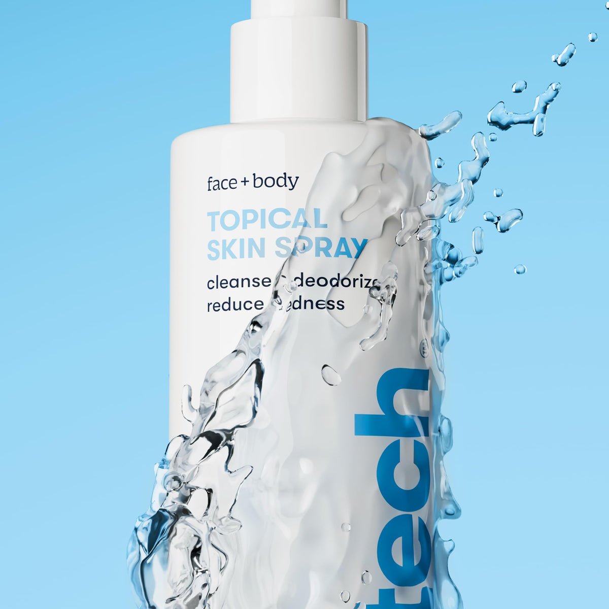 BRIOTECH person misting face to calm redness and hydrate sensitive skin