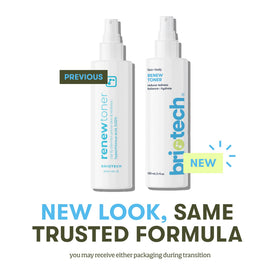 BRIOTECH bottle on bathroom counter illustrating routine calming benefit
