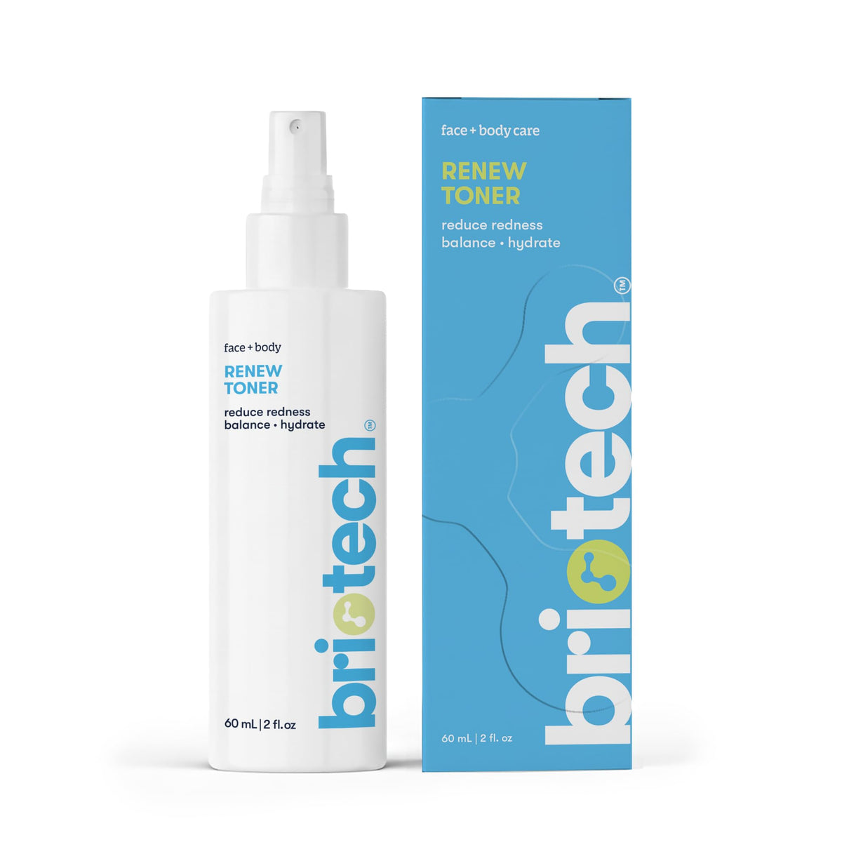 BRIOTECH front bottle image showing travel-size toner for soothing skin