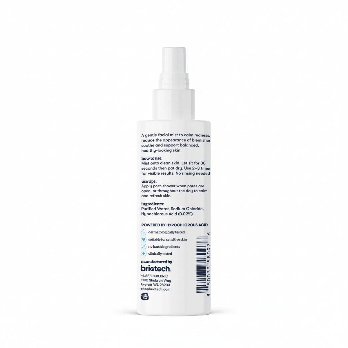 BRIOTECH label close-up showing simple vegan ingredients and clean formula