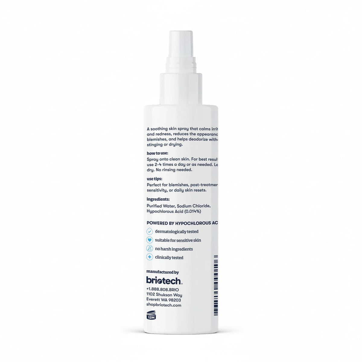 BRIOTECH bottle held in hand to show 4 oz size and portable travel-friendly convenience