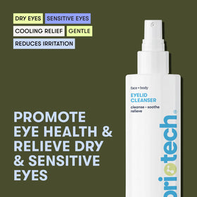 BRIOTECH spray nozzle close-up demonstrating easy mist application for lid comfort