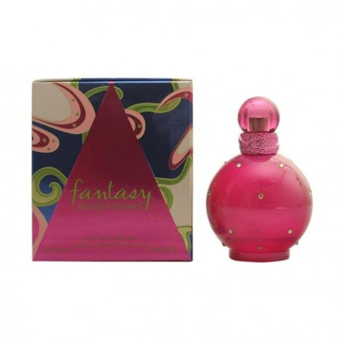 Britney Spears Fantasy close-up of perfume juice and bottle detail highlighting vibrant color